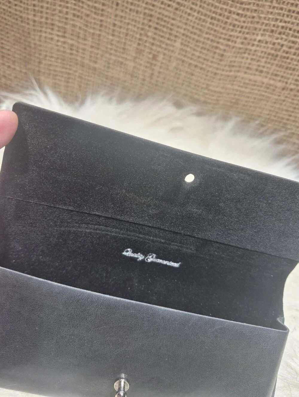 Rag & Bone Black Leather Snap Sunglass/eyeglass Case